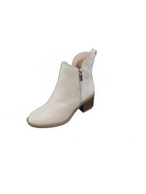 Left Boot Only Beige Suede Ankle Block Heel Bootie Sz 9.5